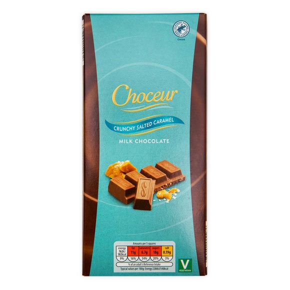 Crunchy Salted Caramel Milk Chocolate 200g Choceur